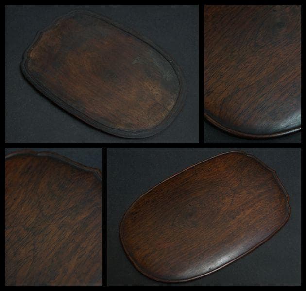 唐物 大漢末央宮東閣瓦 清/沂翁書古瓦硯 黄花梨硯蓋付 重627g★時代物★