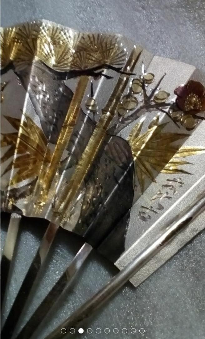 武比古　純銀扇8号純銀刻印あり銀98g定価28万6千円ケース無し