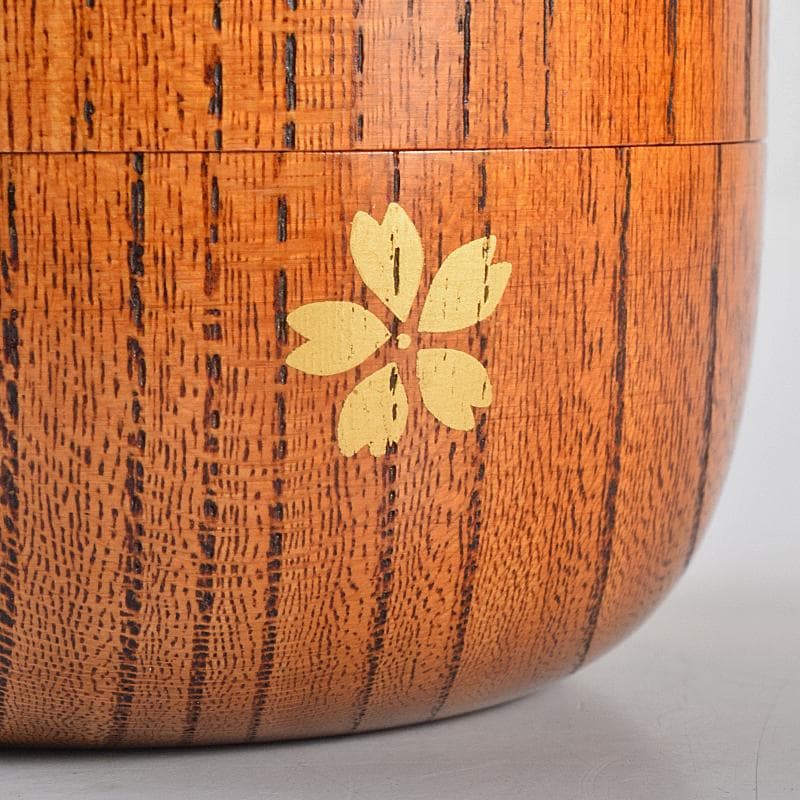 茶道具　雲錦蒔絵　木地棗　裏千家十一代精中宗室（玄々斎）極め箱　M　R7663