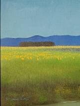 【真作】絵画　羽中田晴夫　油彩4号　北海道　牧歌的風景　証明書付　V67