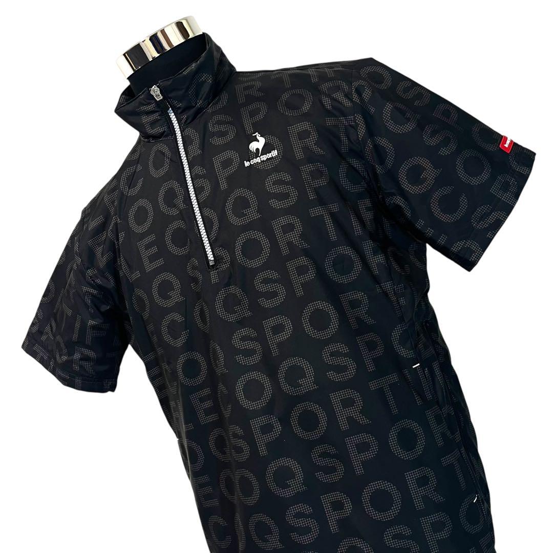 【美品】【L】le coq sportif 総柄 ハーフジップジャケット メンズ