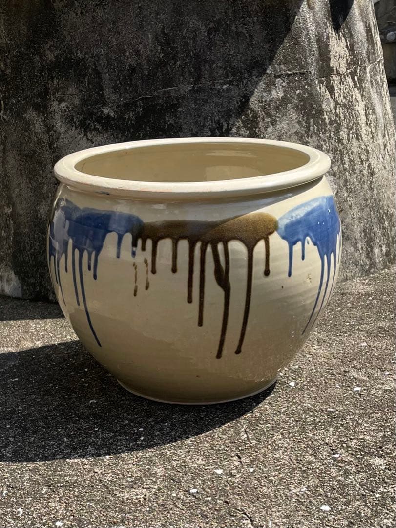 昭和レトロ　大鉢　メダカ鉢　睡蓮鉢　金魚鉢　口径35㎝