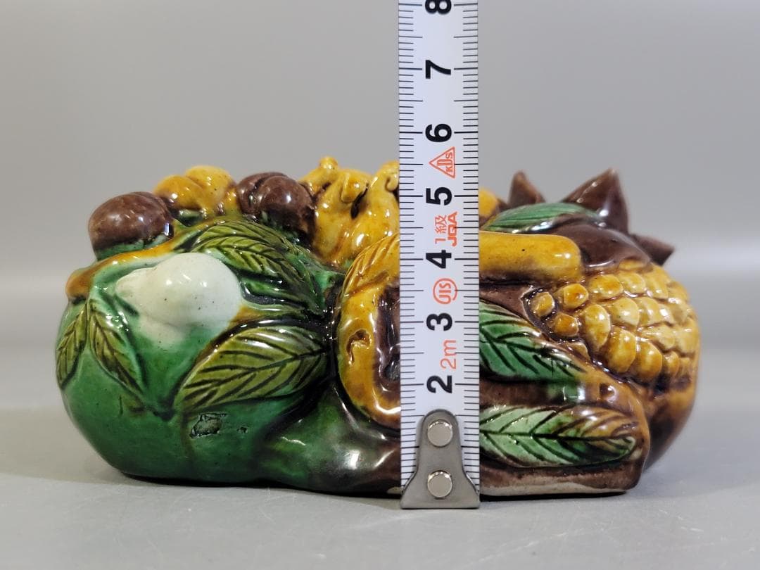 中国 三彩 柘榴 筆洗 文房具 古美術 DT250