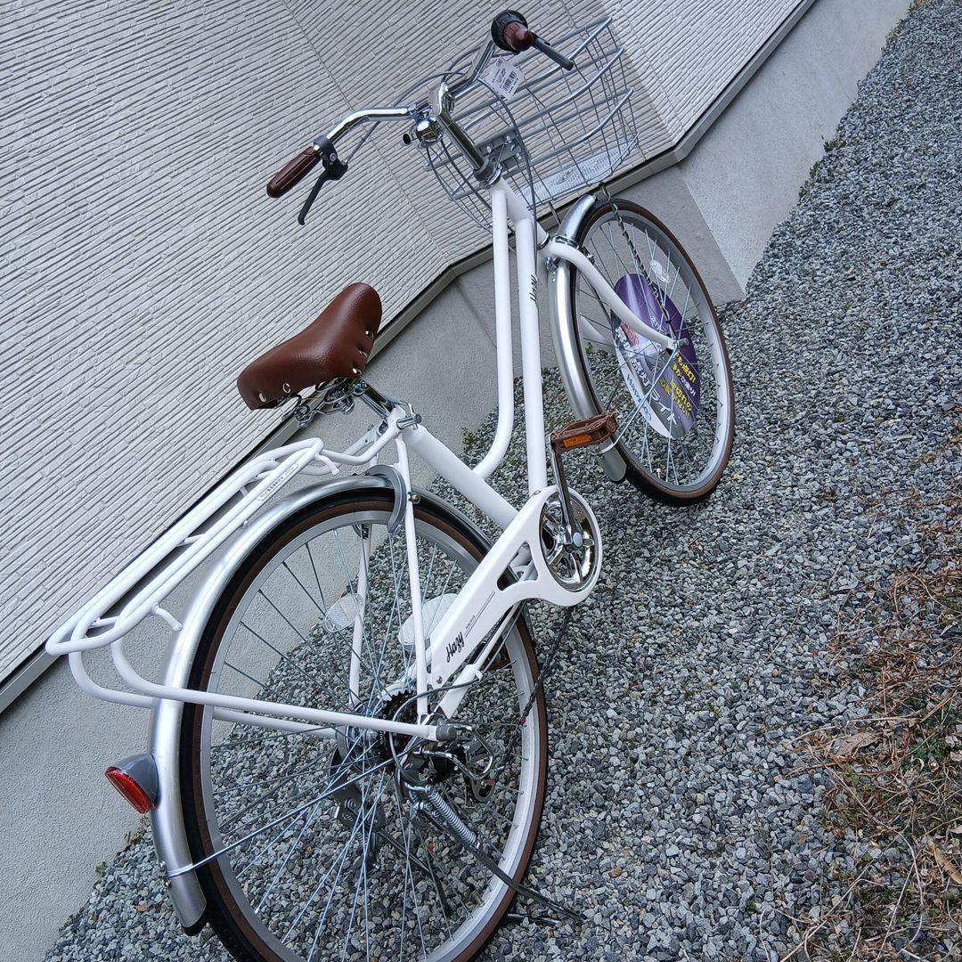 新品未使用品　シティサイクル ホワイト　自転車　26インチ　兵庫　玉越　変則有