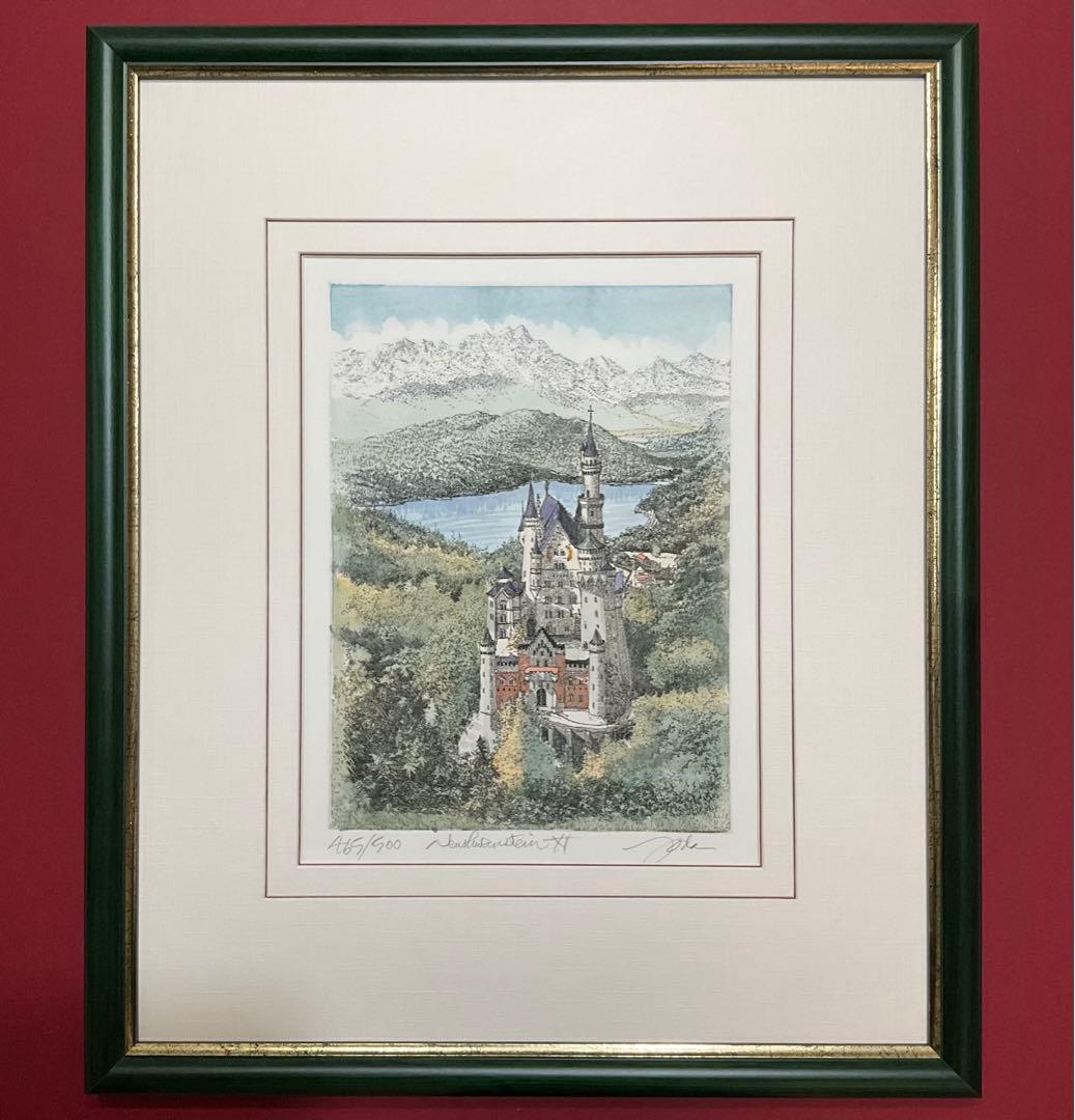 絵画・額縁・版画・織田 義郎・新品未使用・ノイシュバンシュタインⅫ・美術品・雑貨