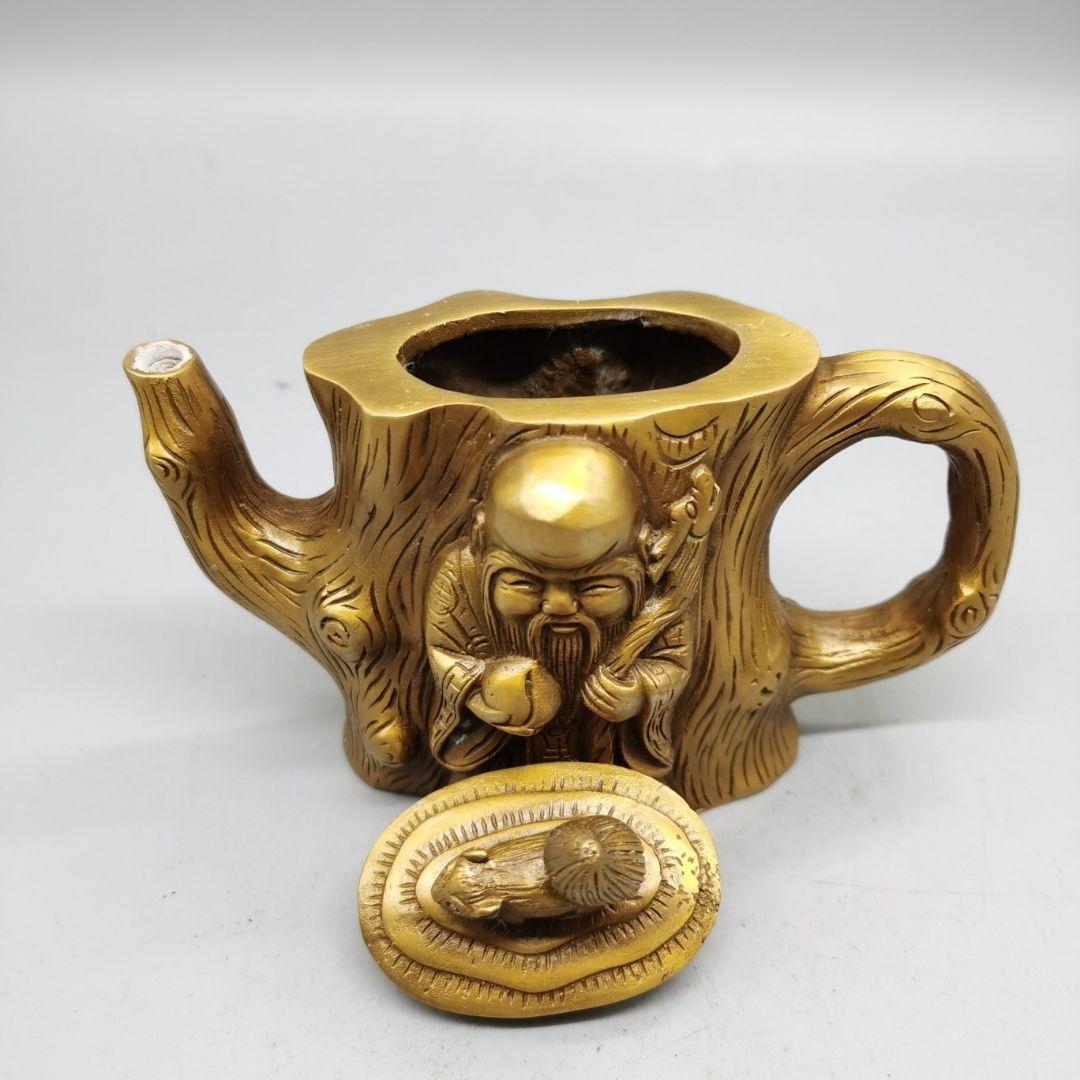 銅器 寿星茶壺 茶道具 煎茶器 工芸品