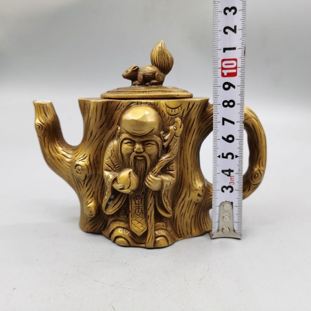 銅器 寿星茶壺 茶道具 煎茶器 工芸品