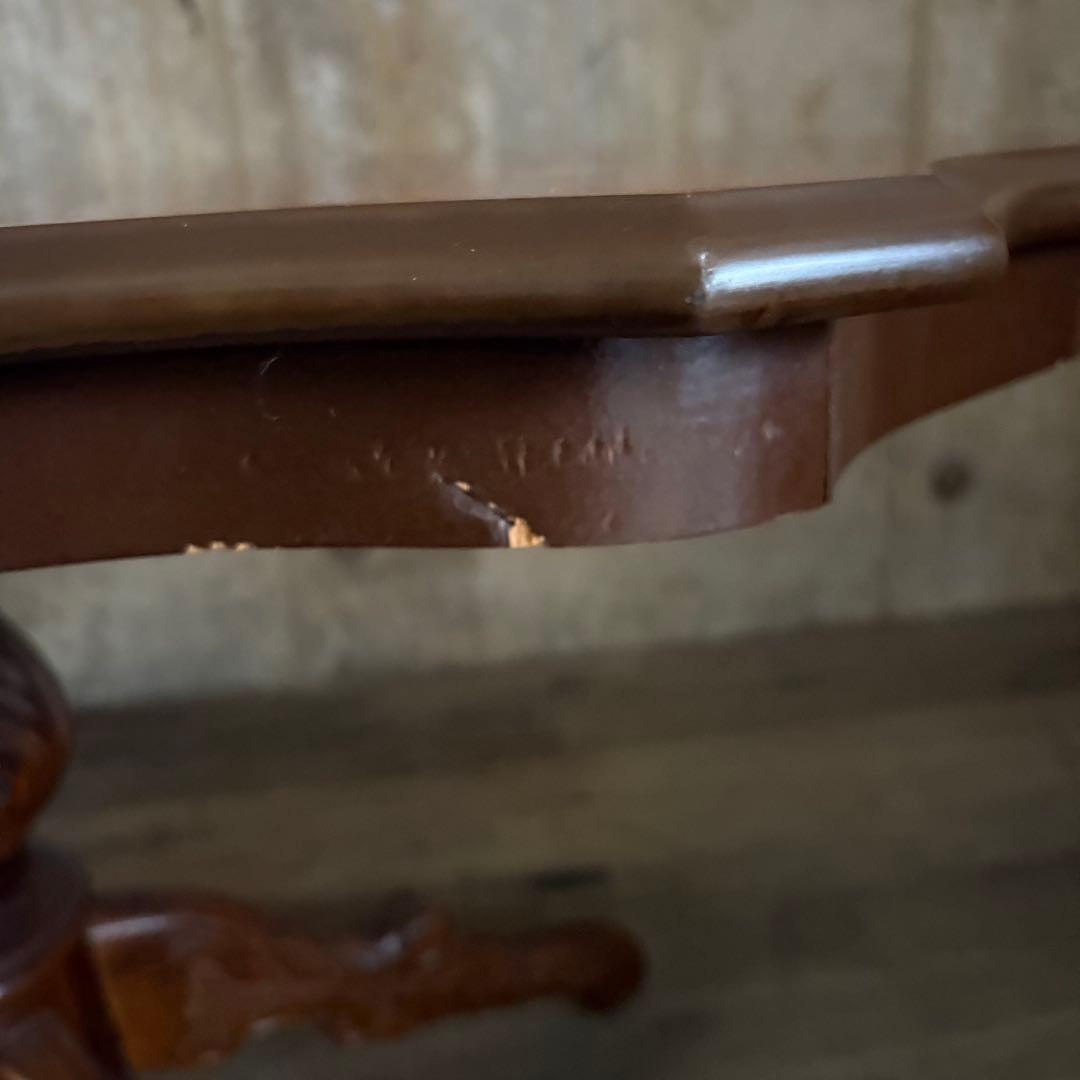 イタリア　象嵌センターテーブル　ヴィンテージ　彫刻装飾