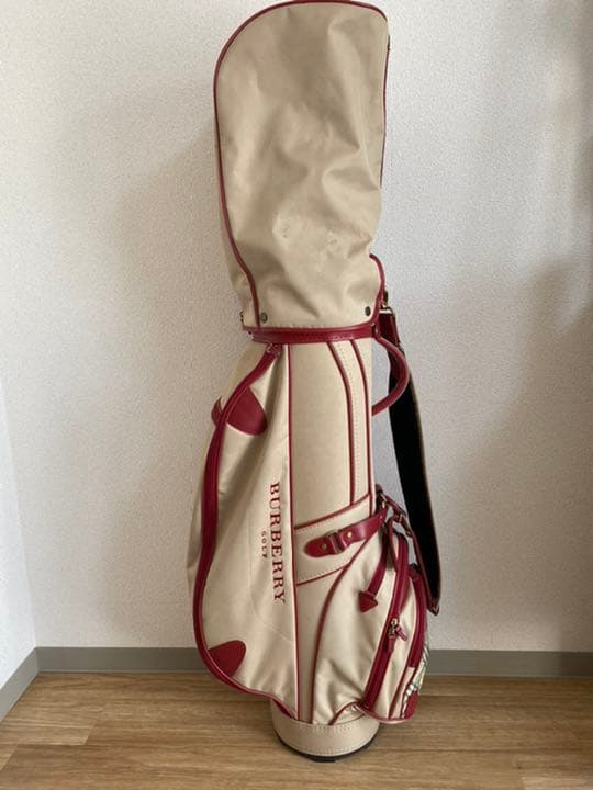 BURBERRY GOLFバーバリーゴルフキャディバッグ ベージュ レッド 赤