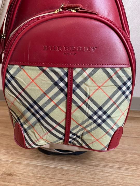 BURBERRY GOLFバーバリーゴルフキャディバッグ ベージュ レッド 赤