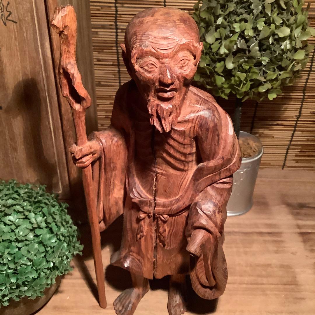 古玩・中国伝統宗教「最高神・天仙」地仙・多神信仰・神通力・不老不死・銘・共箱