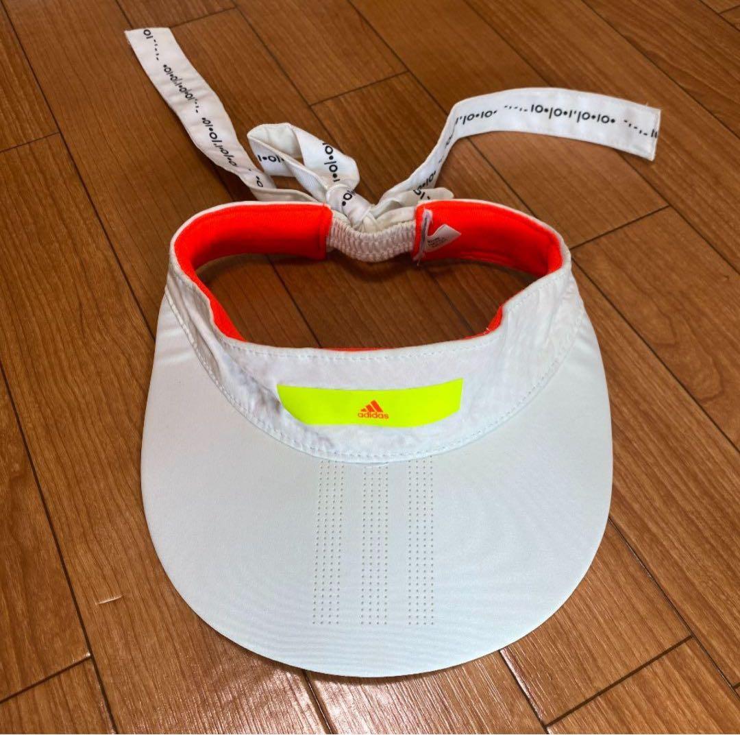 adidas オレンジ バイザー リボン付き