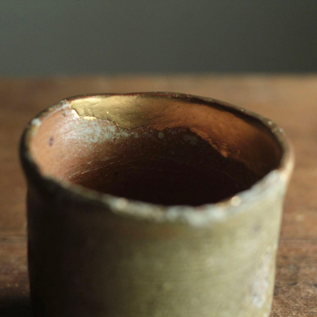 信楽 筒茶碗 古美術 古道具 アンティーク 信楽焼 直しあり