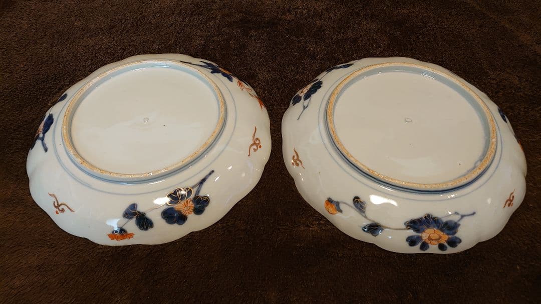 古伊万里　伊万里　大聖寺伊万里　大皿　双龍　小紋　八寸皿　３客