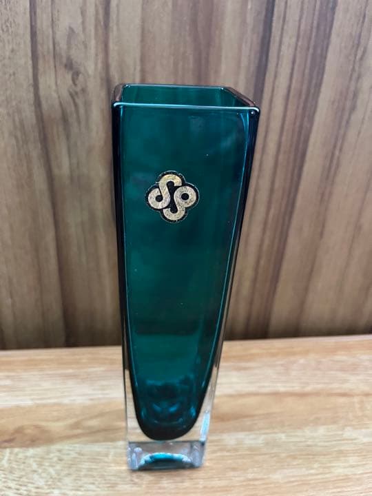 【イタリア製高級ガラス】ムラーノガラス SPロゴ グリーン×ブルー 花瓶