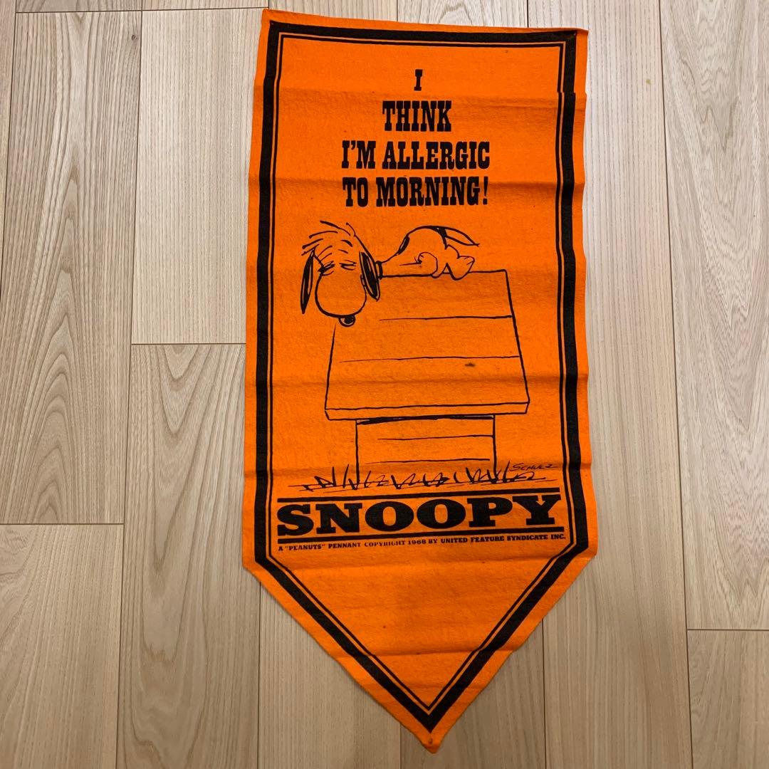 70's スヌーピー フェルトバナー ペナント オレンジ ピーナッツ
