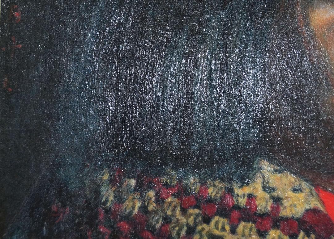 複製画 岸田劉生 1920年作『毛糸肩掛ける麗子肖像』油彩画ウッドワン美術館所蔵