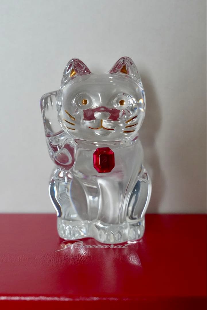 希少！バカラ まねき猫 レッドオクトゴン 箱付き 美品