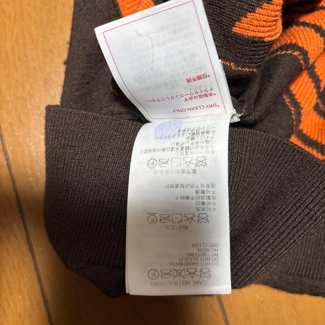 アニューゴルフメンズロゴインター プリント 長袖 ラウンドネック ニット