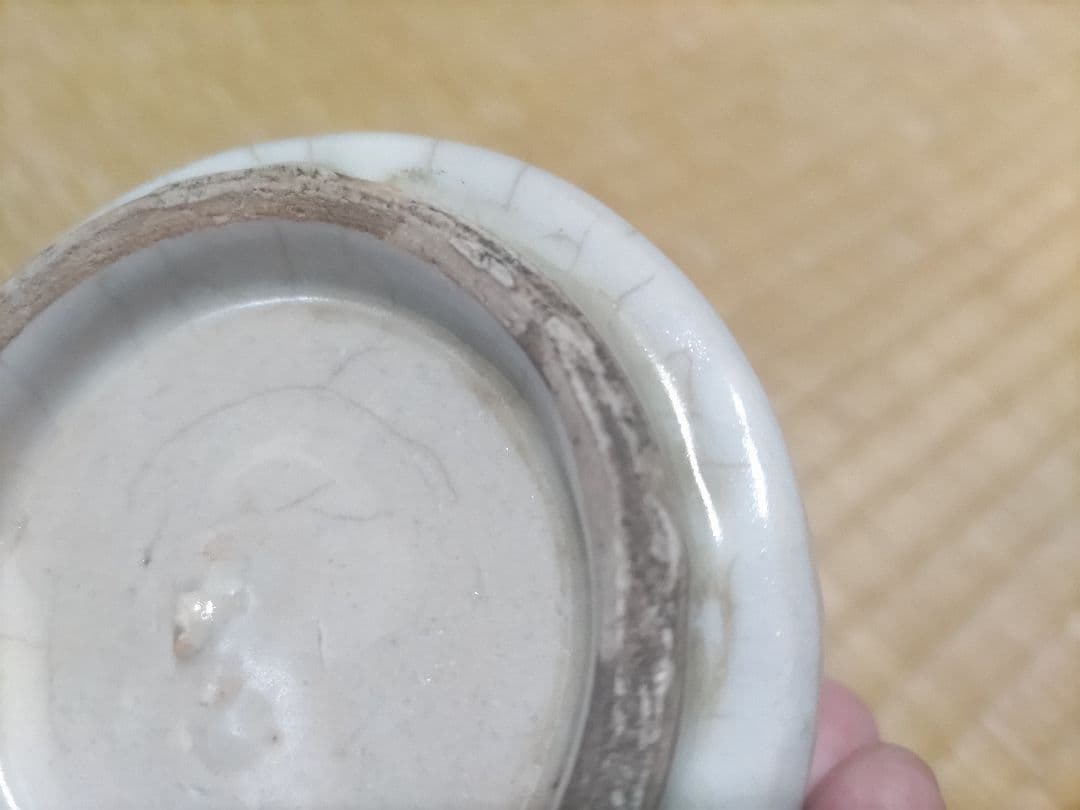 染付　蘭文　小徳利（高11.3cm）220cc　生掛け釉　酒器　無傷