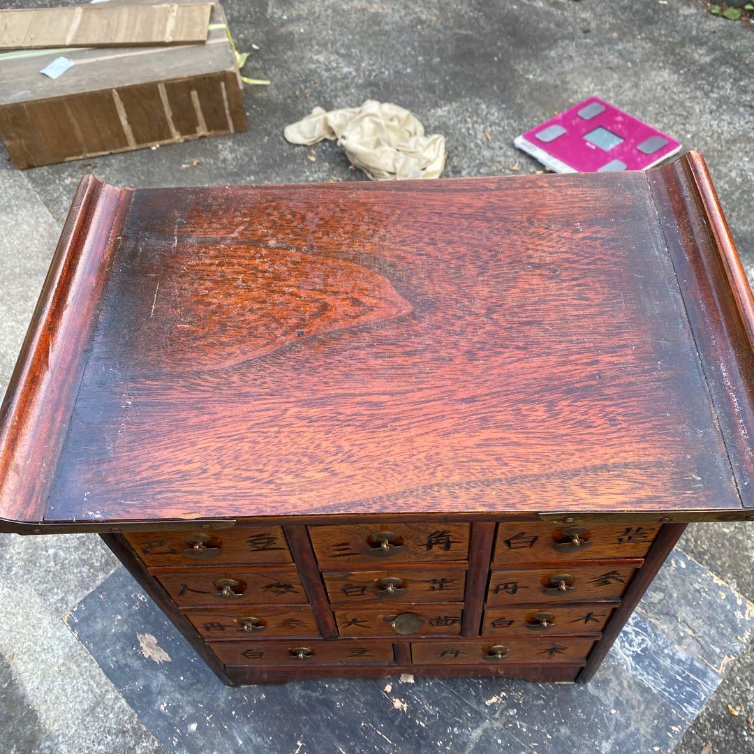 【BO51226】李朝風　薬箪笥　タンス　小引き出し　4段11杯