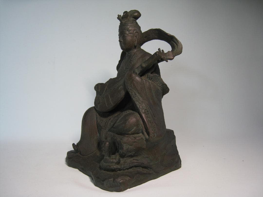 弁財天像　佐藤助雄　ブロンズ製　　芸能、学問、財運、水の女神