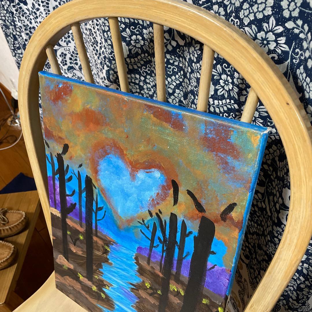 画伯ニッチェ・ルビン　絵画　「秋の恋空」