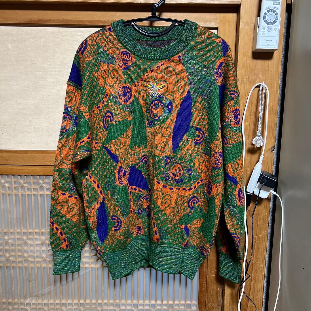 美品　J's ジャンボ尾崎　セーター　ニット　ブリヂストンスポーツ　L 緑　紺