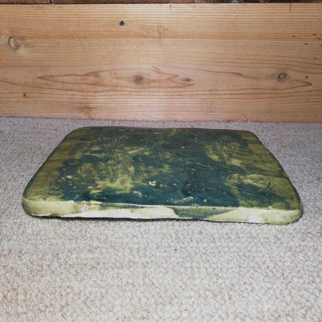 鹿児島寿蔵 陶板 カマキリ インテリア 飾り 希少 レア 絵 ヴィンテージ