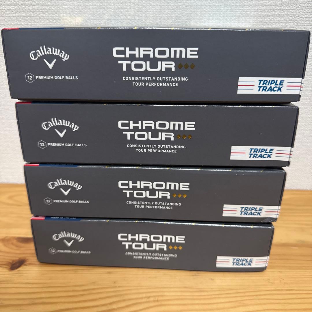 キャロウェイゴルフボール CHROME TOUR x4箱セット