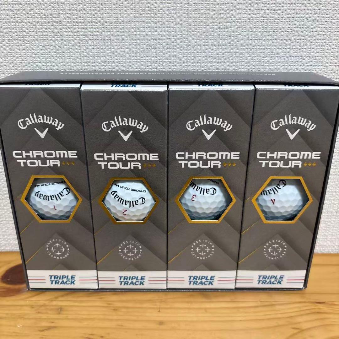 キャロウェイゴルフボール CHROME TOUR x4箱セット