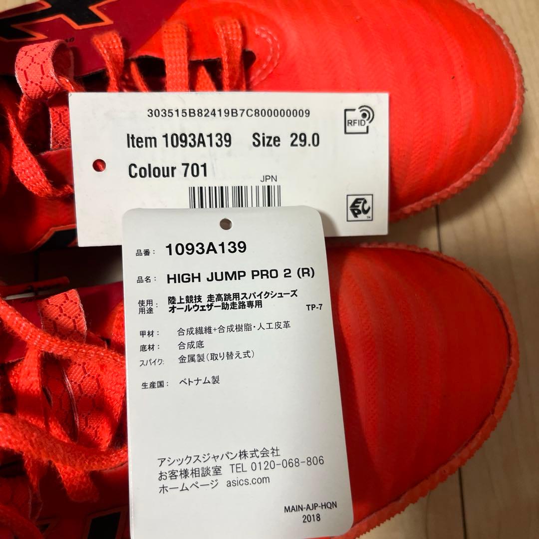 走高跳スパイク　HIGH JUMP PRO 2 (R) 29.0cm