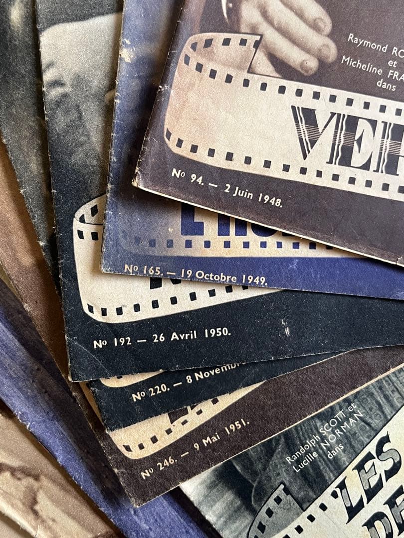 ◆フランスアンティークA希少映画シネマ雑誌monfilm紙スター俳優女優パンフ