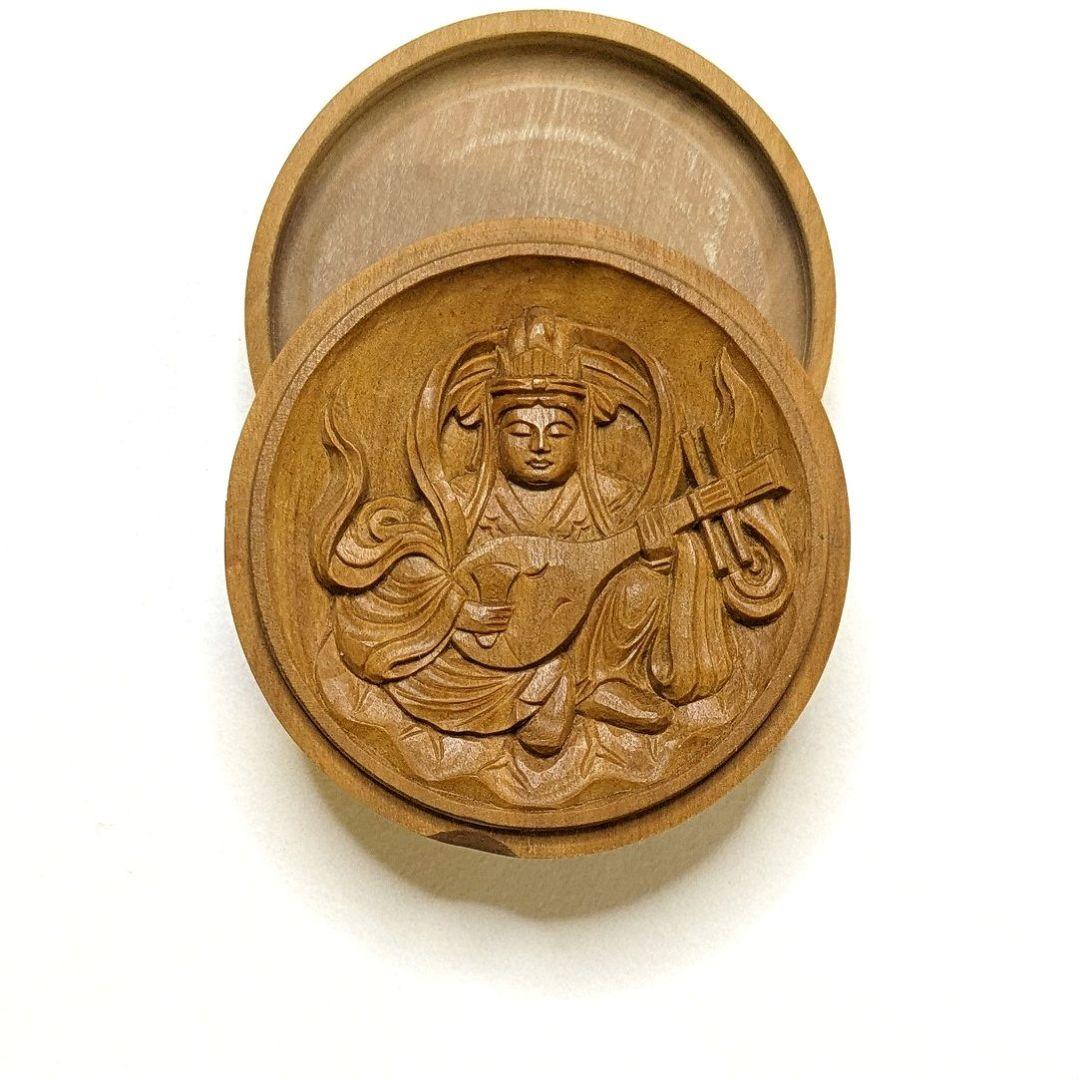 【ゲリラセール・新品】 香合仏　弁財天　白檀　仏龕　懐中仏　弁天　弁才天