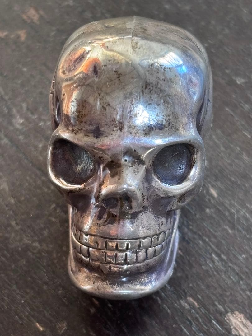 イギリスアンティーク/シルバー スカルマッチケース