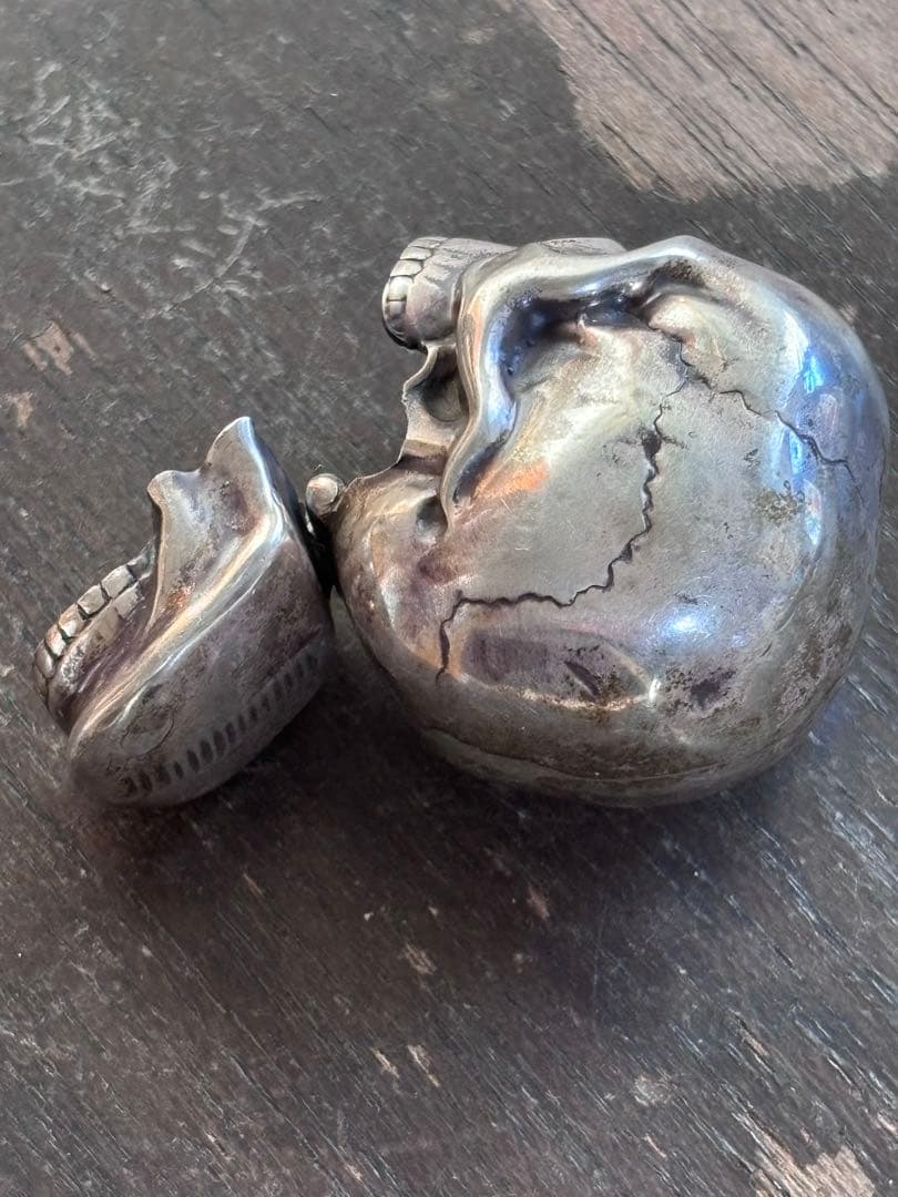 イギリスアンティーク/シルバー スカルマッチケース