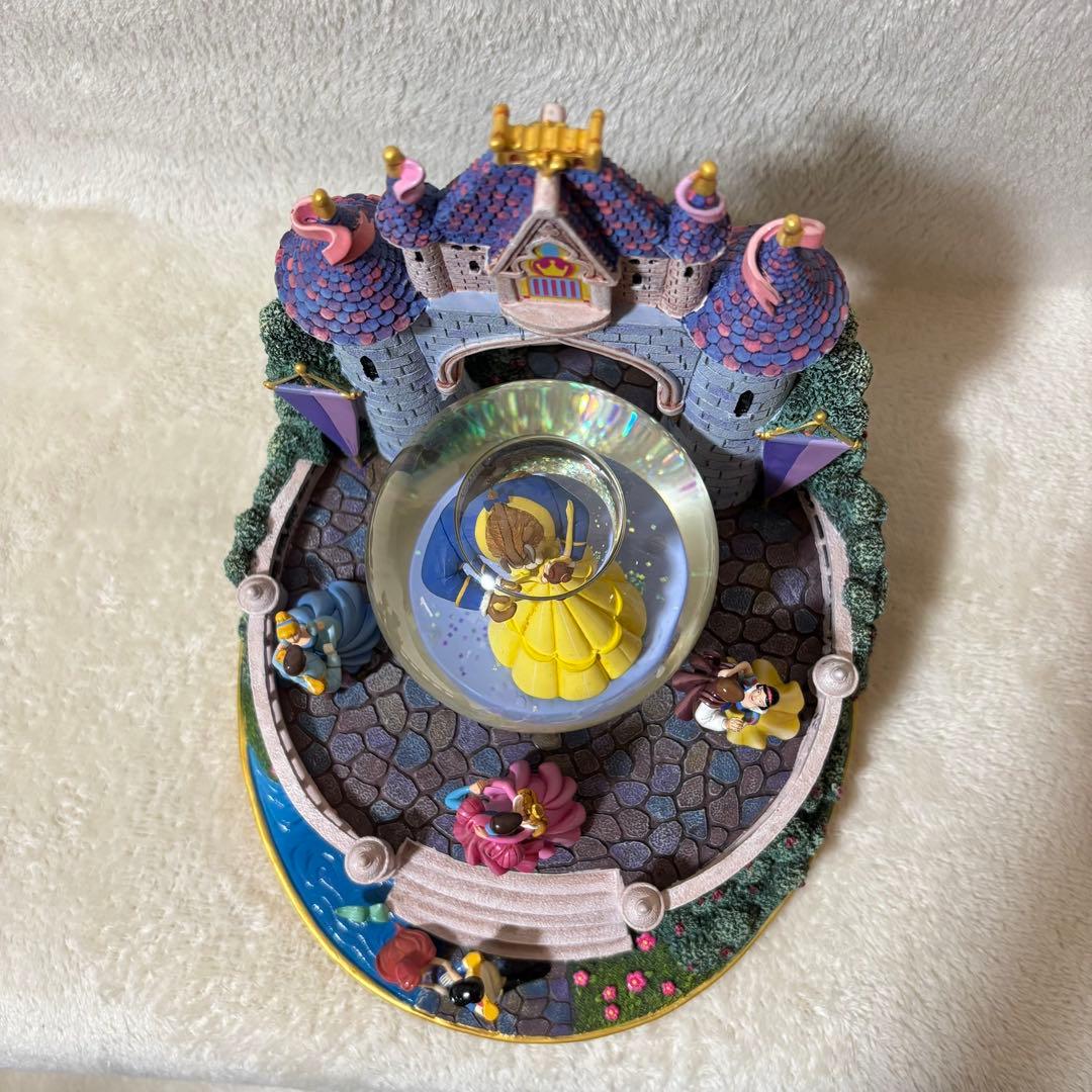 【ほぼ新品】ディズニー スノードーム オルゴール 美女と野獣 プリンセス