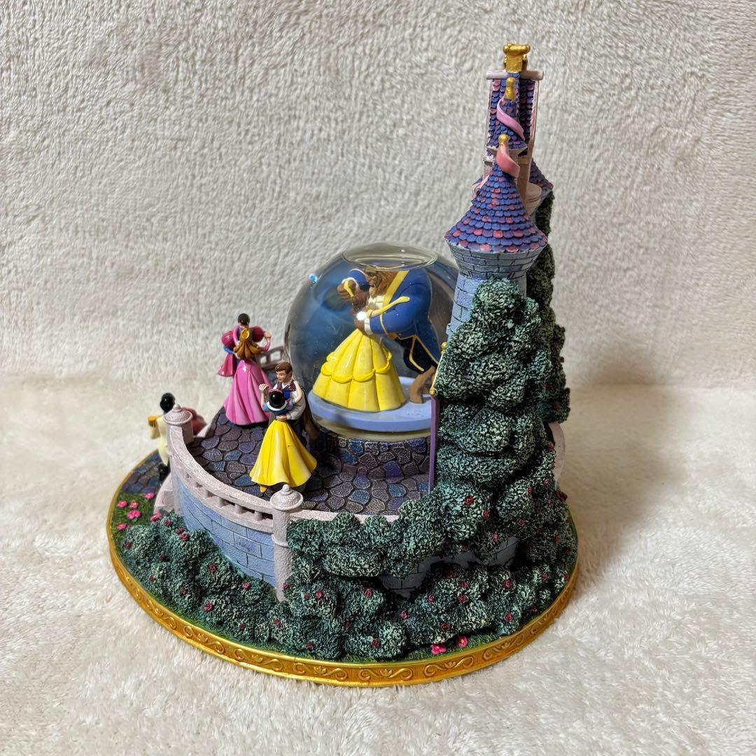 【ほぼ新品】ディズニー スノードーム オルゴール 美女と野獣 プリンセス