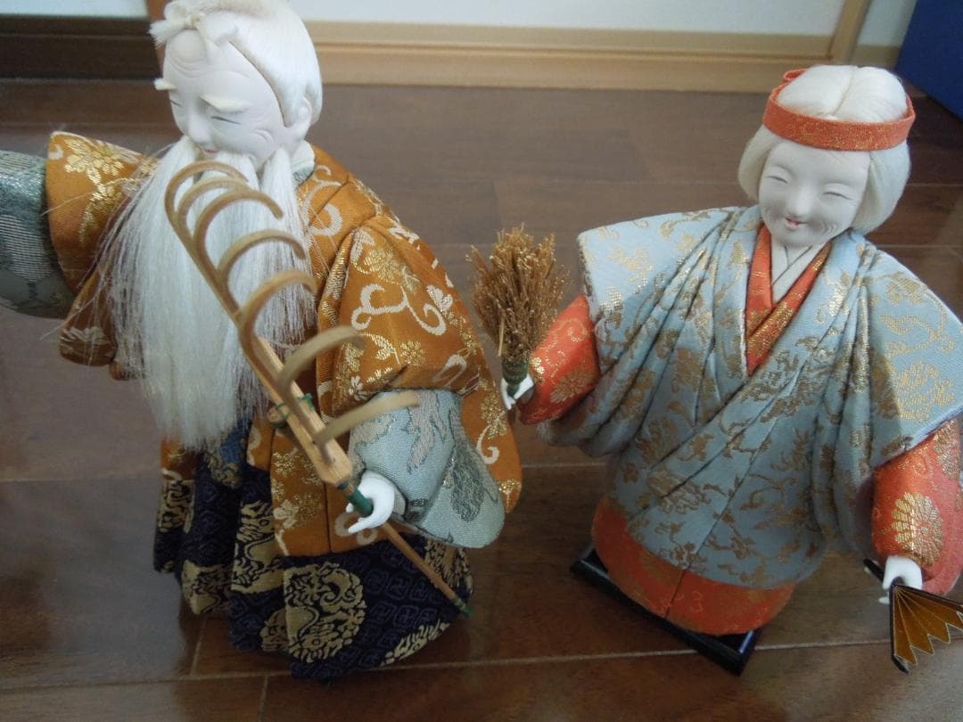 古今人形（高砂人形）　高砂　 真多呂作　伝統工芸品　 ディスプレイケース付き