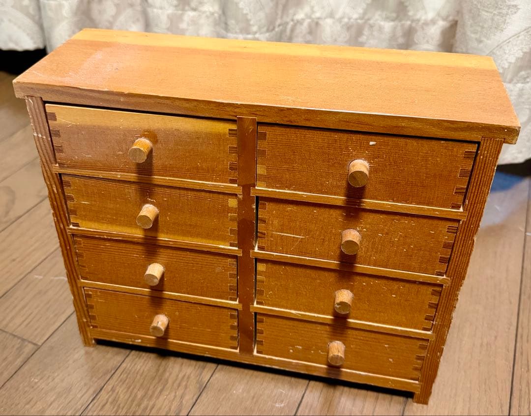 木製小引き出し 8段　薬箪笥、時計パーツ入れ　フランス蚤の市で購入