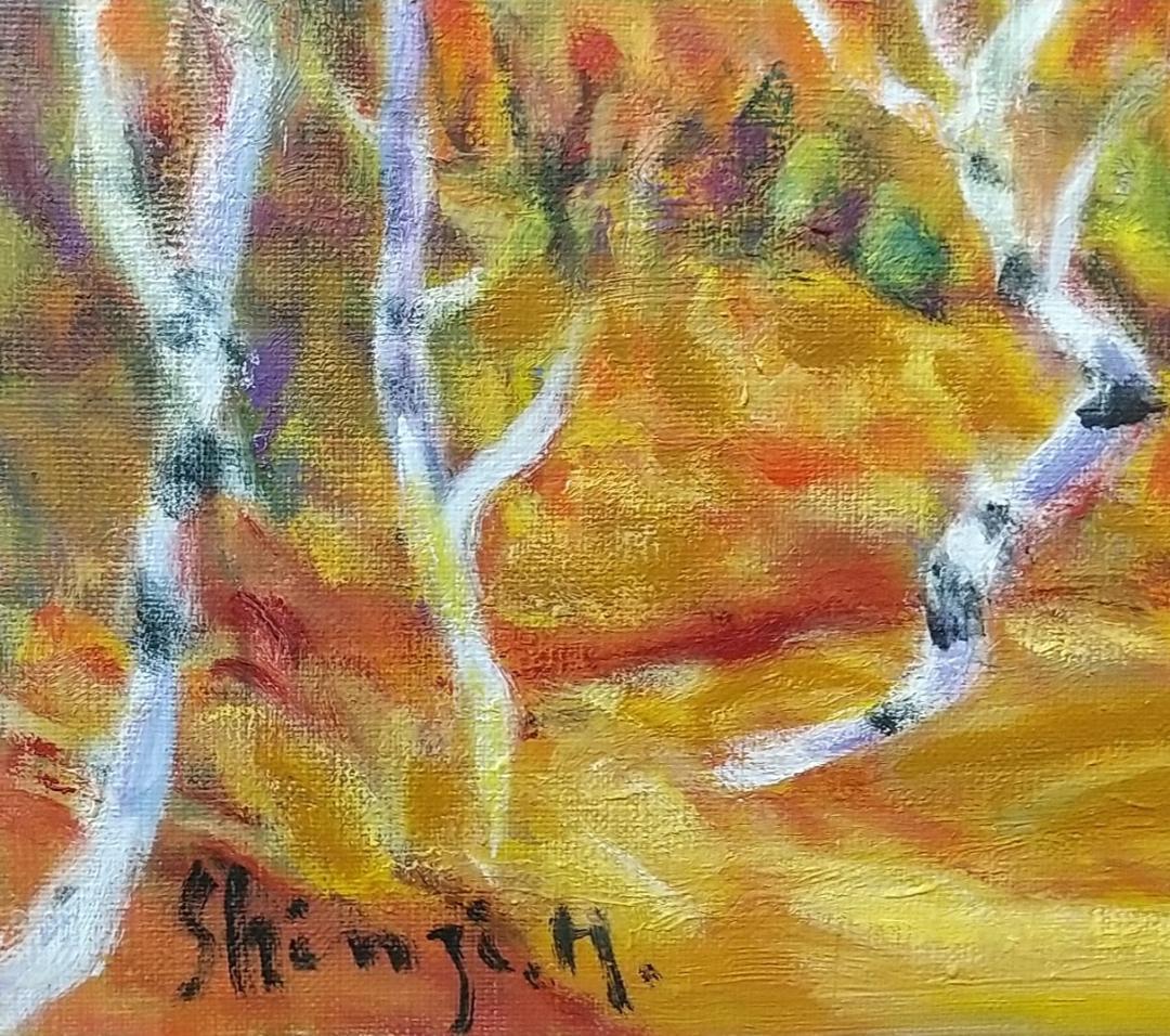 「晩秋妙高山」 F6 絵画 油絵 油彩画 風景画 アート