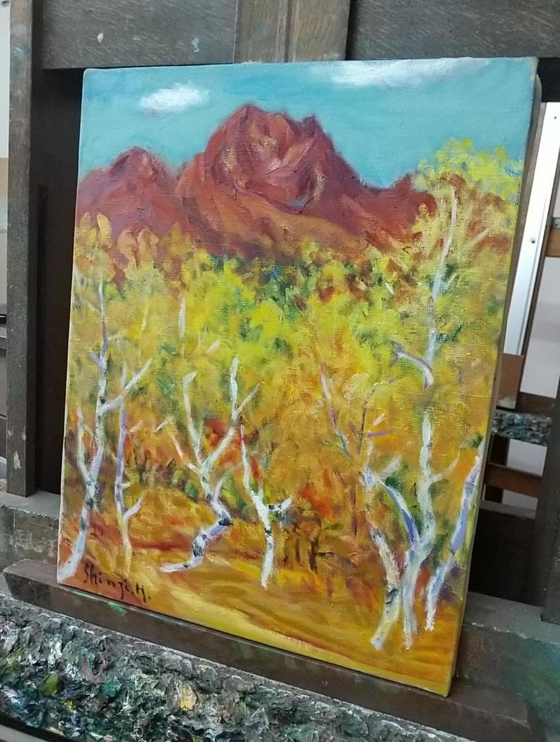 「晩秋妙高山」 F6 絵画 油絵 油彩画 風景画 アート