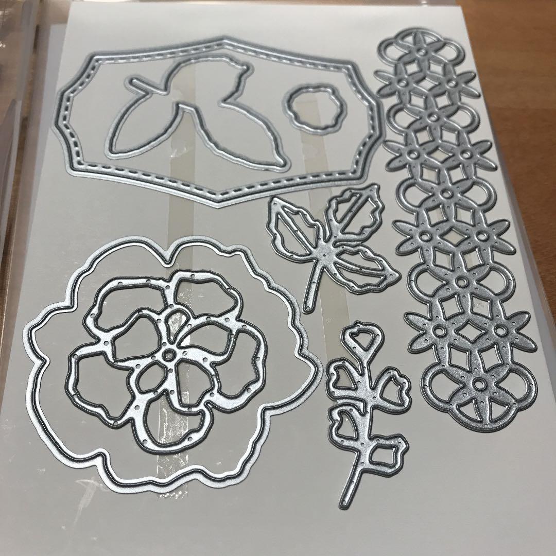 未使用　スタンピンアップ　wild rose 薔薇スタンプ & ダイのセット