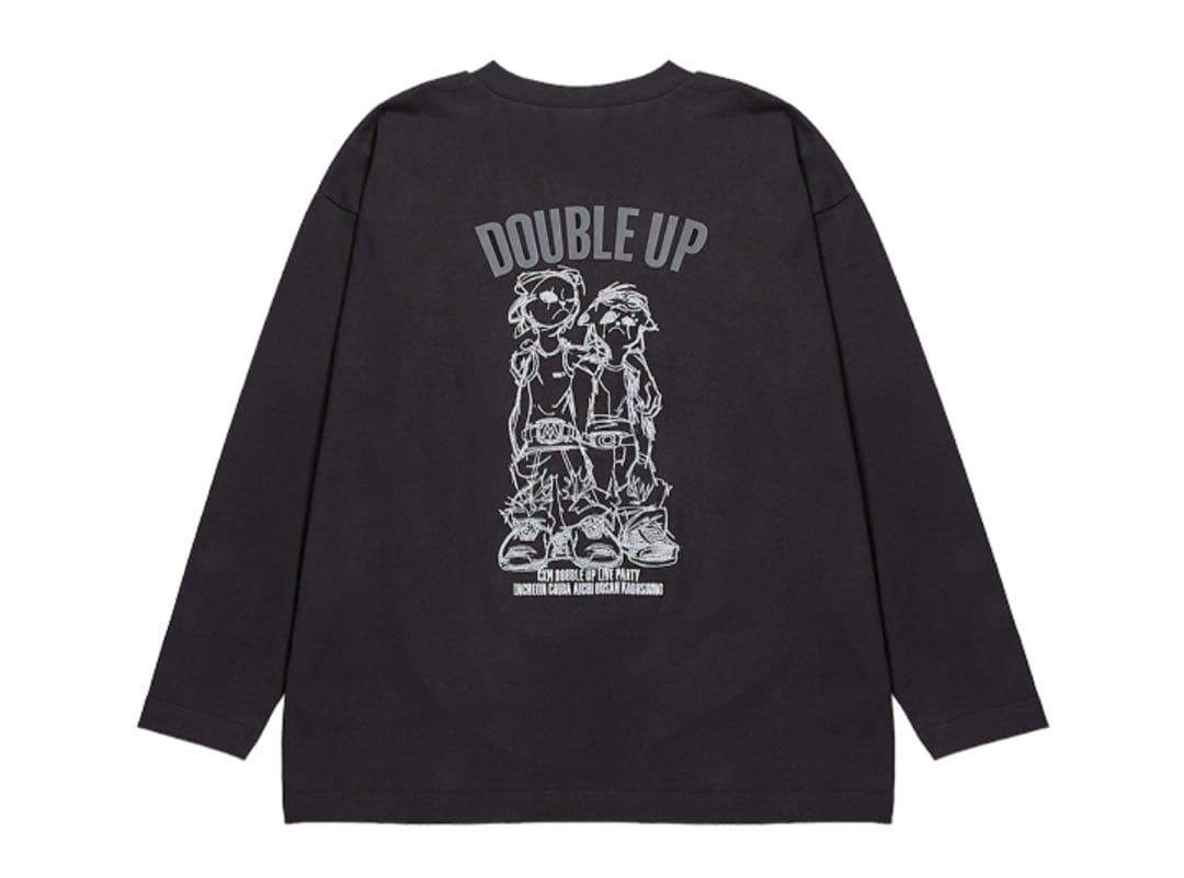DOUBLE UP ブラック ロングスリーブTシャツ M