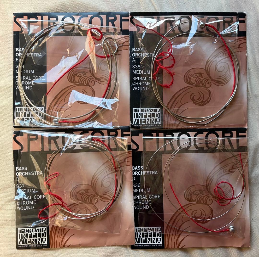中古Spirocore Bass MediumコントラバスE弦、A弦、D弦、E弦