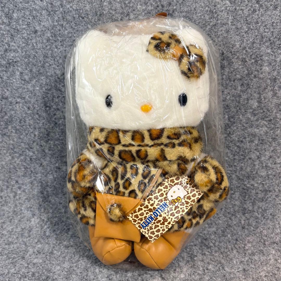 ハローキティ ドール ぬいぐるみ ヒョウ柄 毛皮コート
