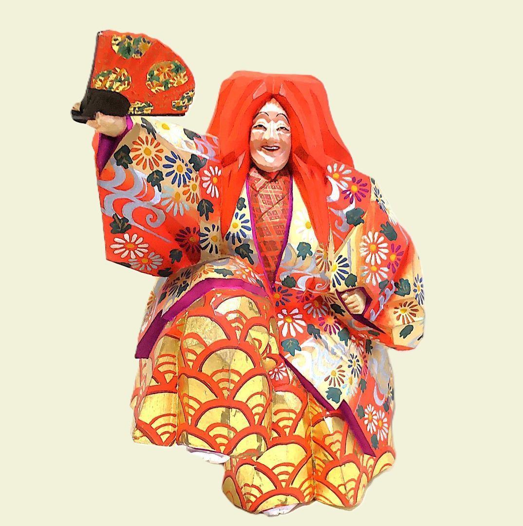 一刀彫 猩々 奈良一刀彫 奈良人形 工芸品 橋本良寿 共箱 置物