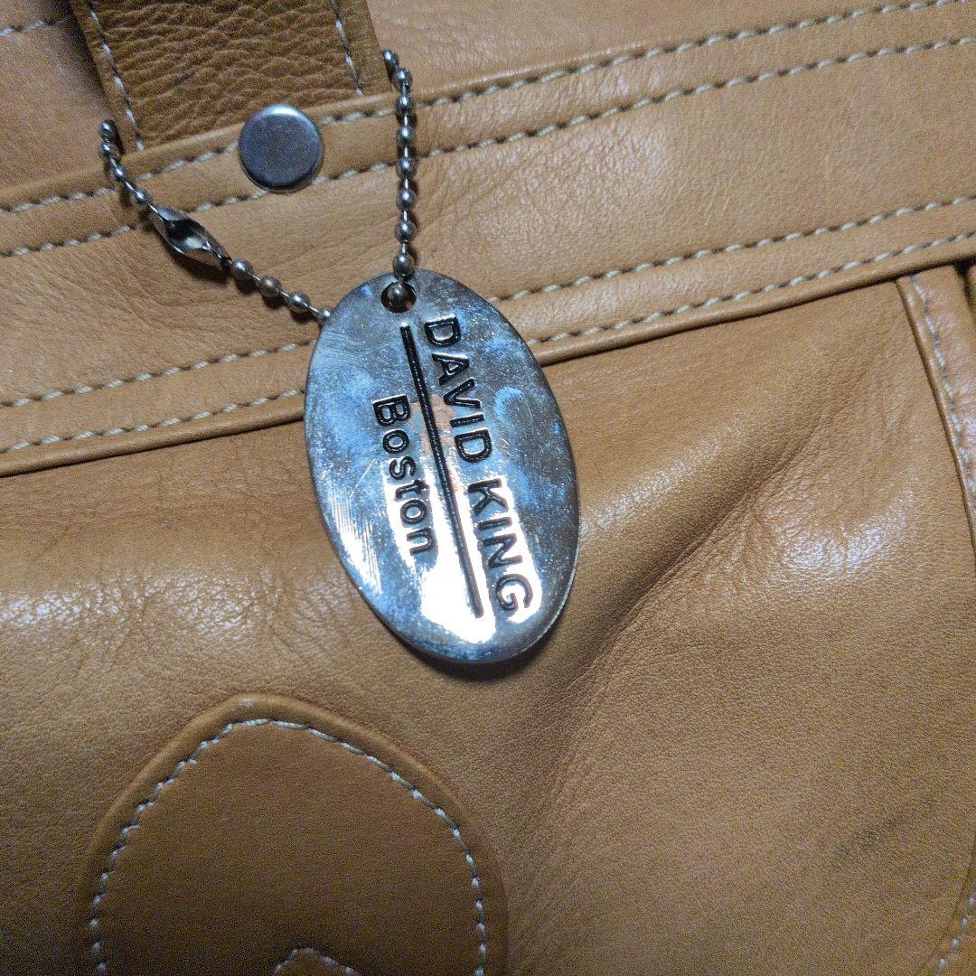 David King Bostonベージュレザーゴルフバッグ