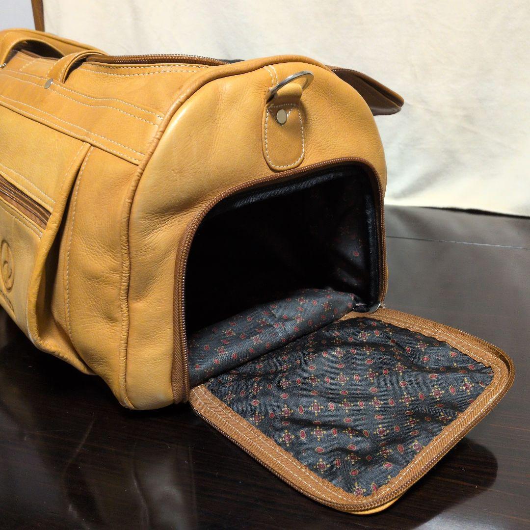 David King Bostonベージュレザーゴルフバッグ