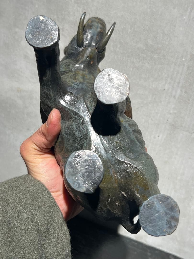 ヴィンテージ 鉄製 象／ゾウのオブジェ 】リアルな表情で造りも良いです